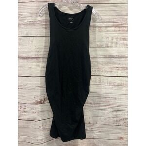Isabel Maternity by Ingrid & Isabel Black Sleeveless Ruched Bodycon Dress M